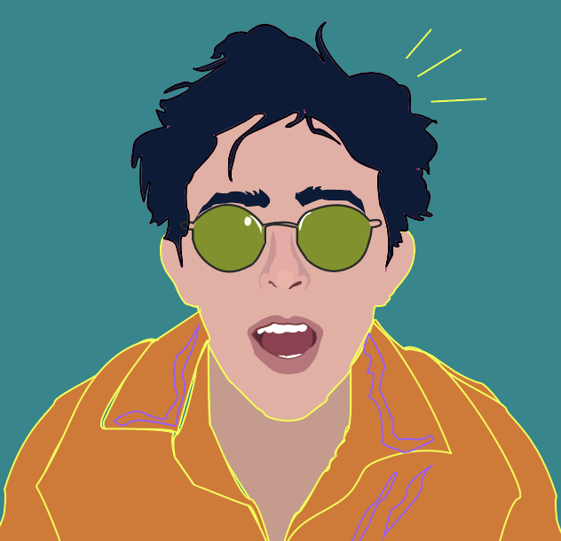 Illustrated Julian Mudd with Sunglasses